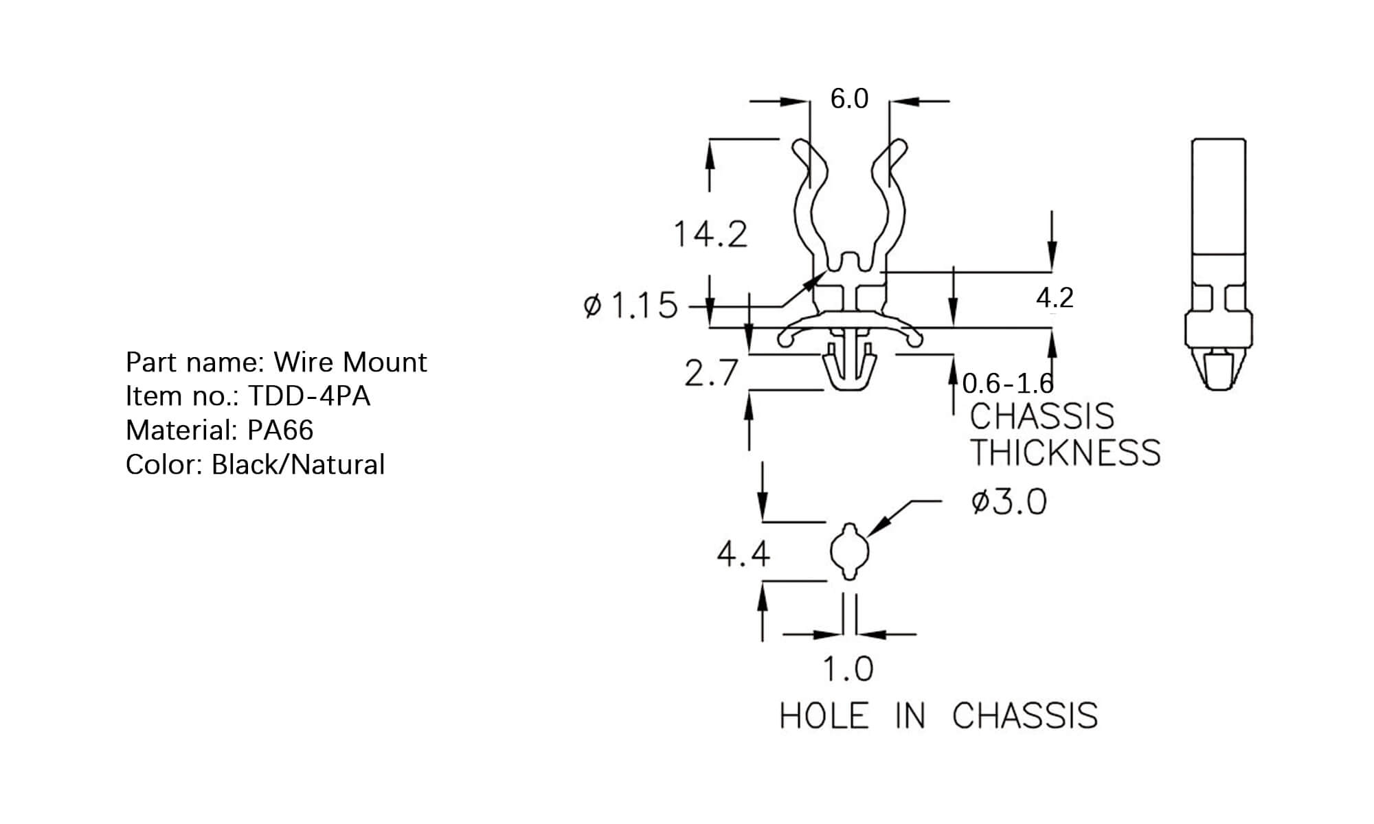 Plastic Wire Mount TDD-4PA